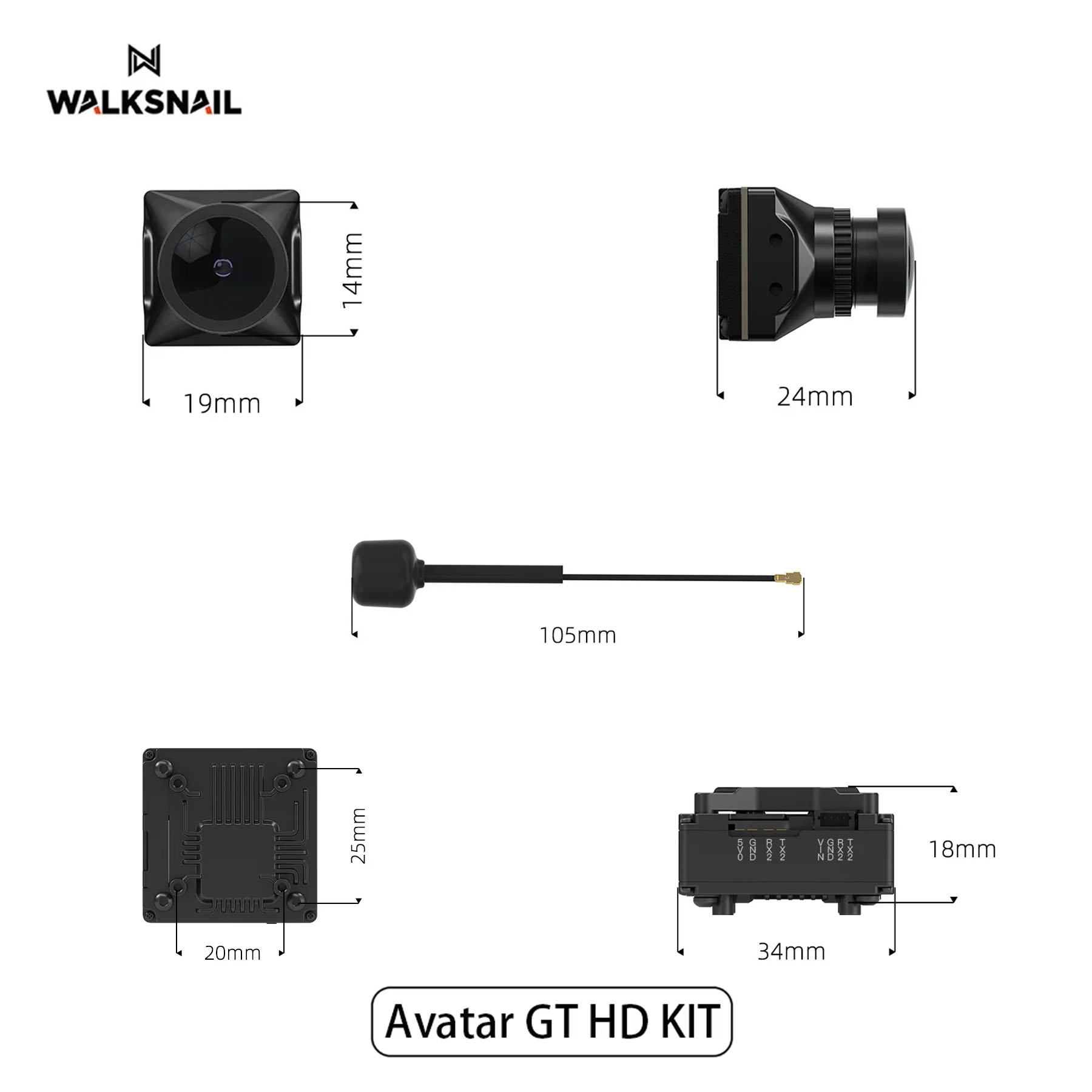Walksnail Avatar GT HD KIT 2W  - Drone Racing Vtx 评论和价格